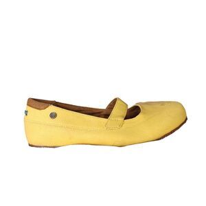 Mozo Fab Flat Canvas Shoes Size 7.5 Yellow Mary Janes